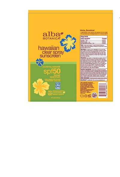 Can Label (Al0084300 Alba Hw Sunscreen Spray Coconut Milk Spf50 Can Label)